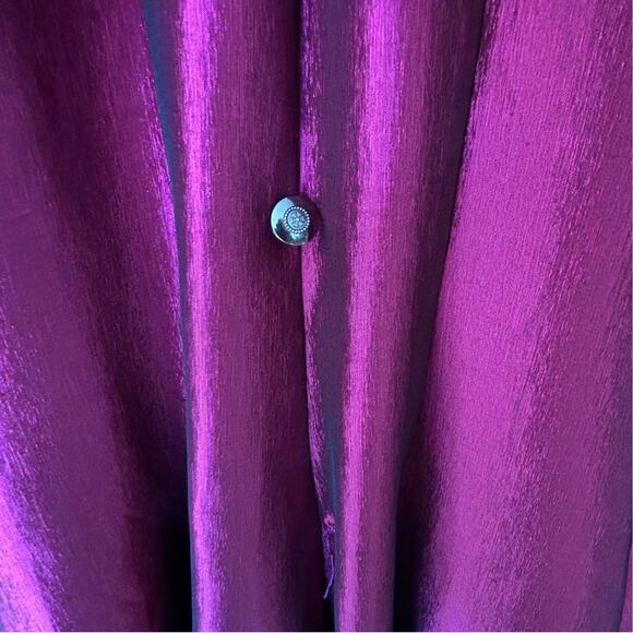 Mac Duggal Formal Dress Size 4 Magenta Taffeta Plunge Neck Trumpet Skirt HOCO - Picture 7 of 10